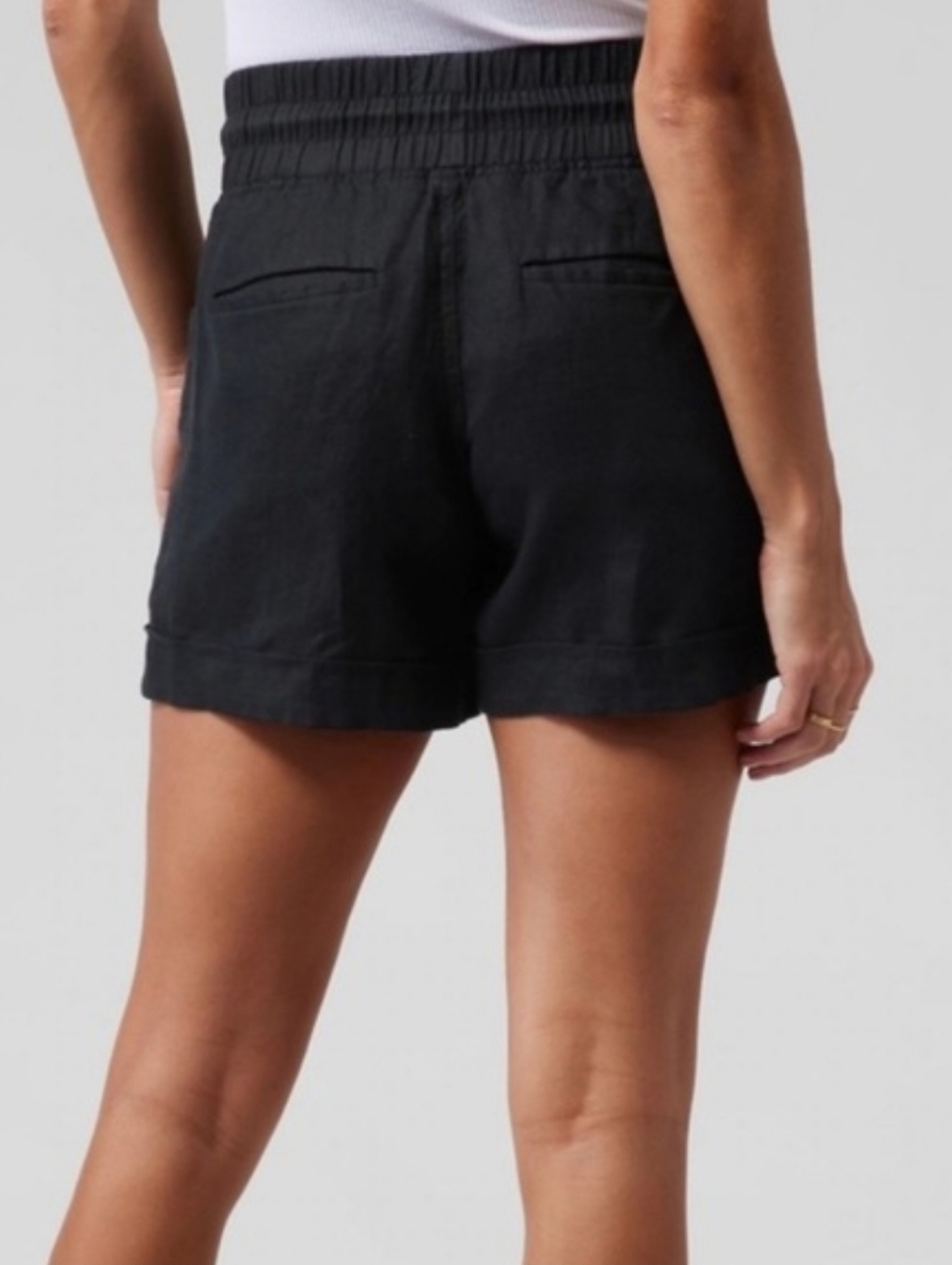 Athleta Cabo Linen Short Size  8 Black - Picture 3 of 10